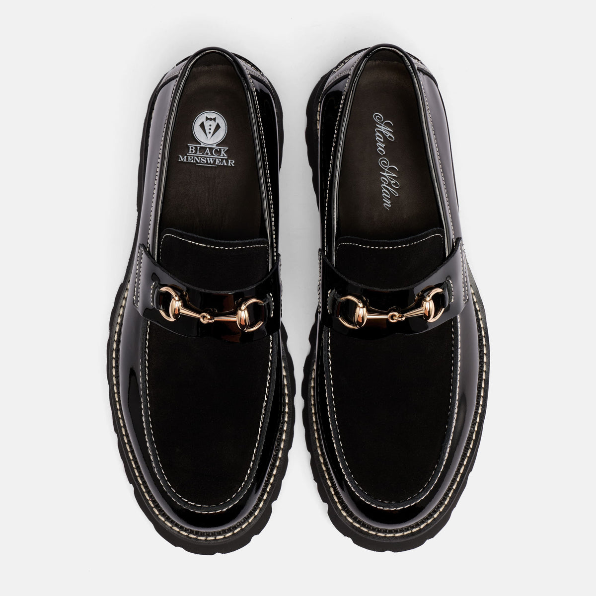 Black Menswear The Gentleman II Black Patent Bit Loafer