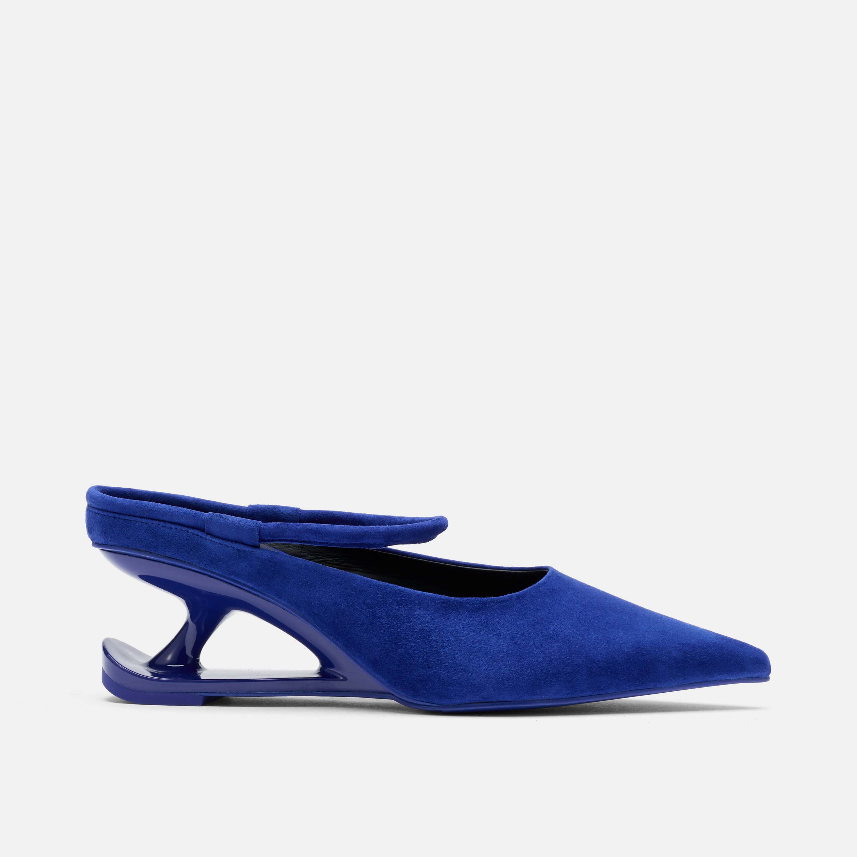 Ticara Devone Royal Blue Suede Ankle Strap Pumps