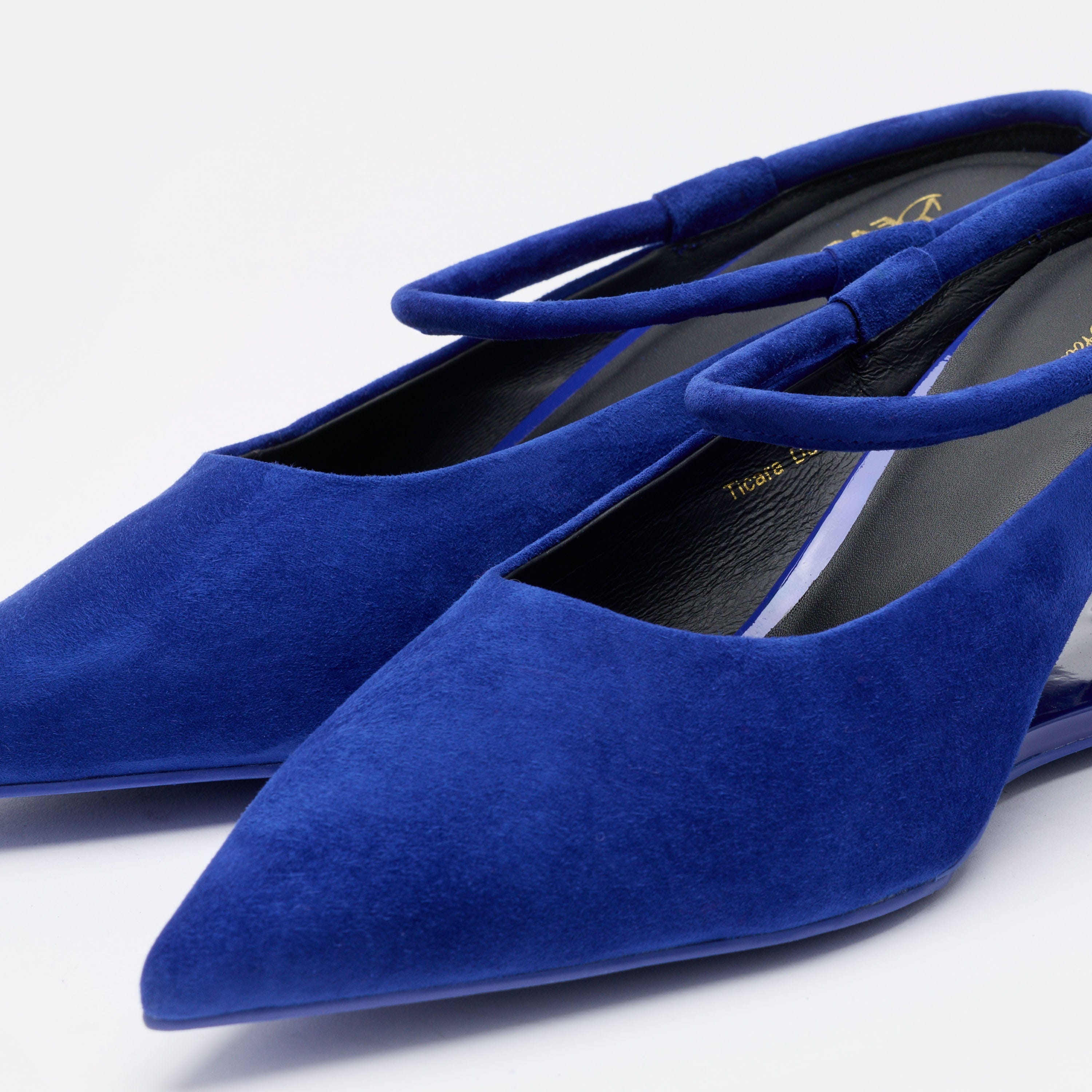 Ticara Devone Royal Blue Suede Ankle Strap Pumps
