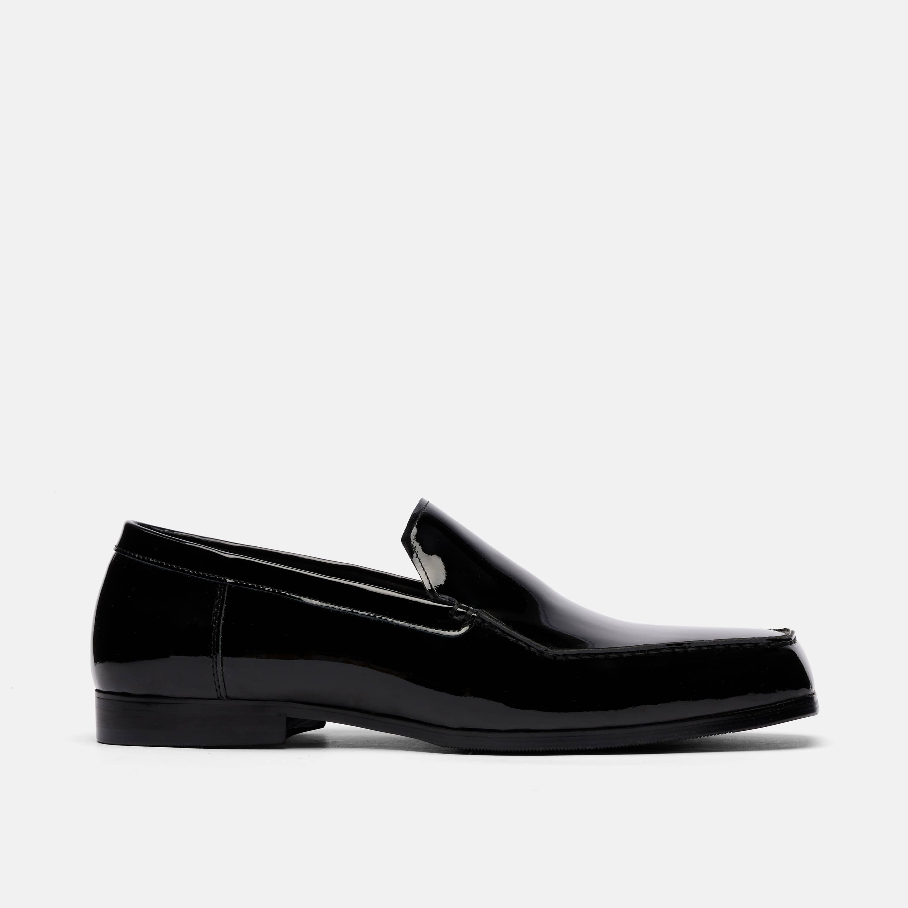 Torino Black Patent Square Toe Loafers
