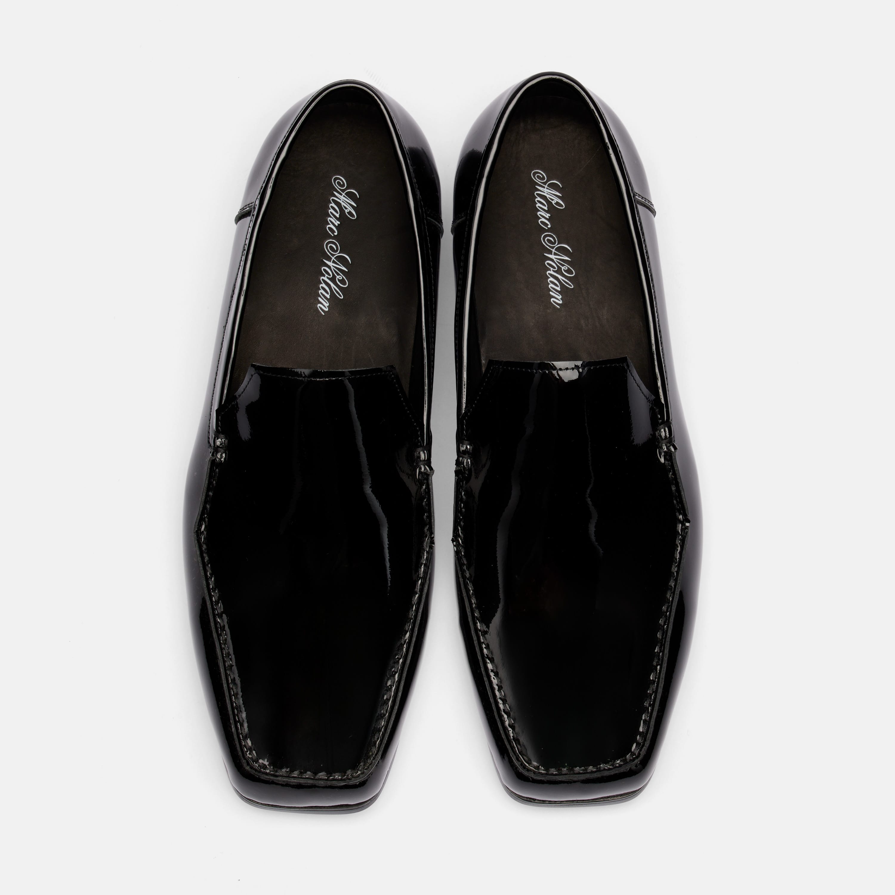 Torino Black Patent Square Toe Loafers