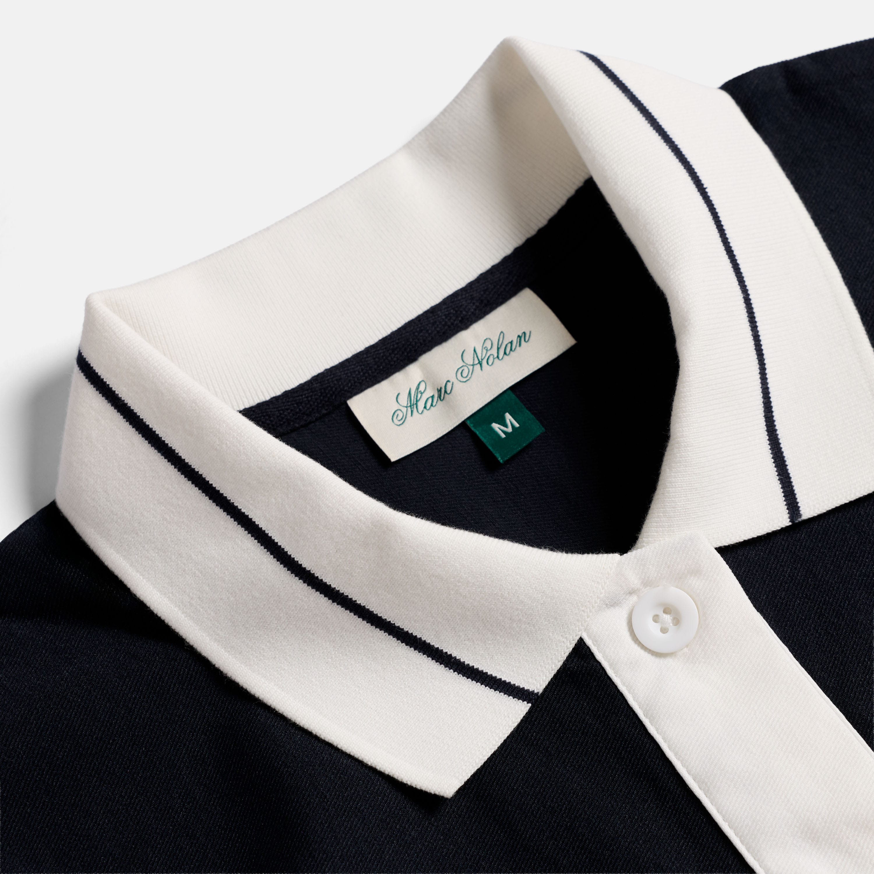 Women's Cropped Tennis Polo - Navy/White