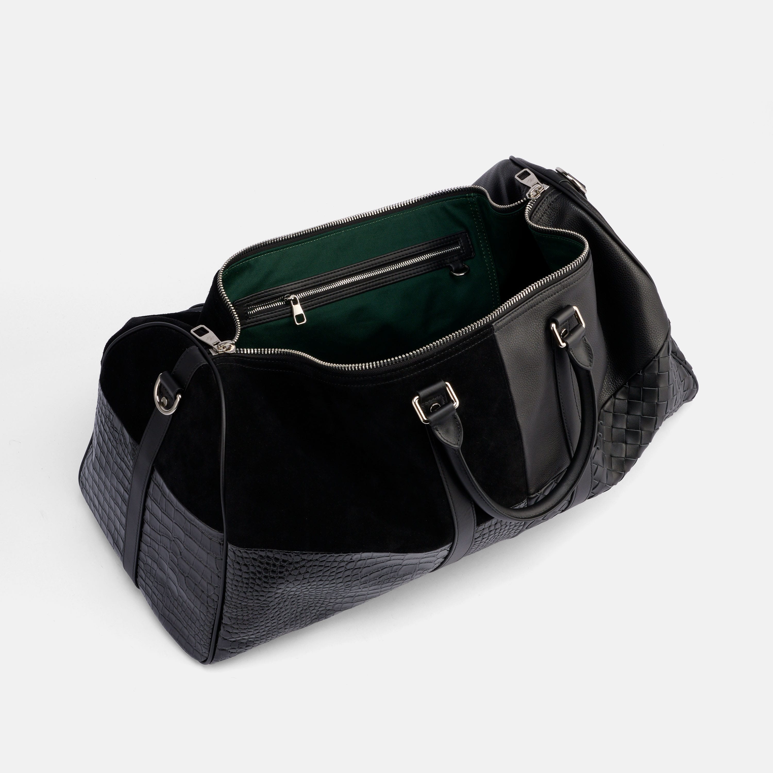 Marc Nolan Large Weekender Duffle Bag - Black Multi Leather