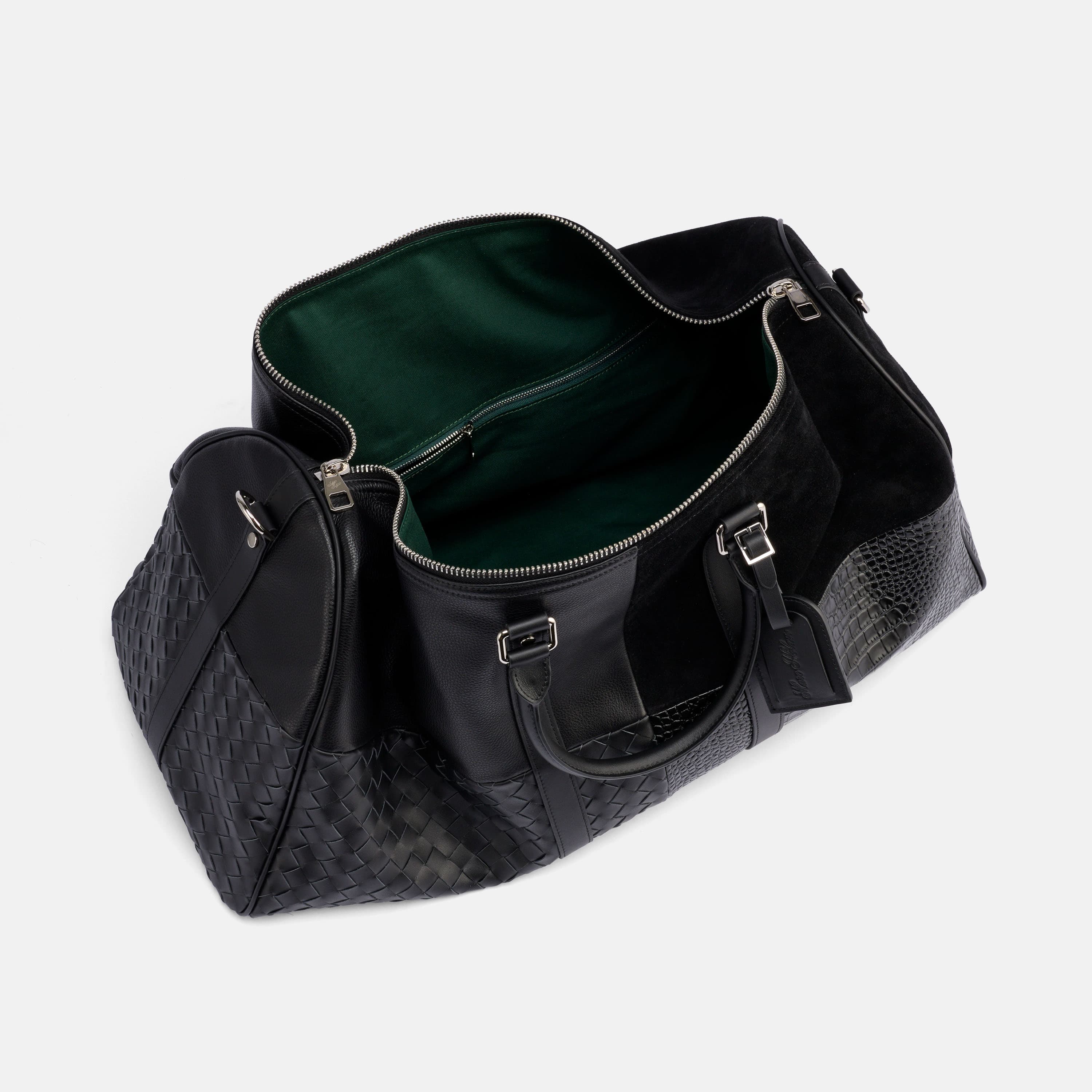 Marc Nolan Large Weekender Duffle Bag - Black Multi Leather