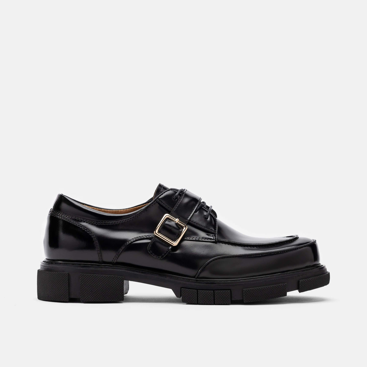Men’s Italian black leather dress shoes size 10. Amado black calf derby Del Amo Black Calf Driving Shoe main image 3