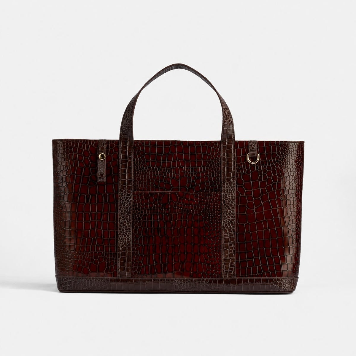 Marc Nolan Tote - Brown Crocskin Leather
