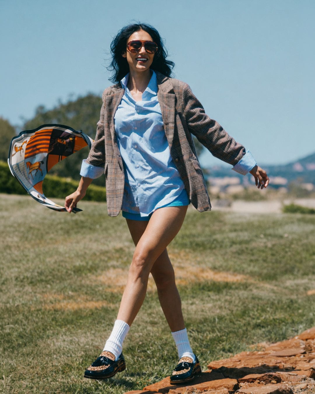 Simone Black/Tan Leather Raffia Tassel Loafers