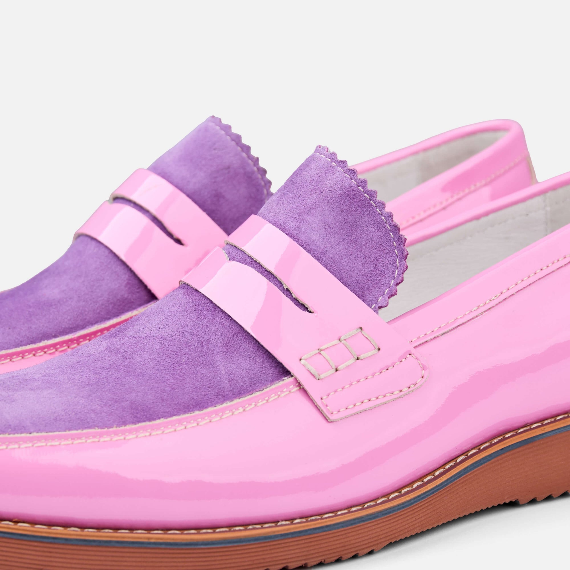 Abe War Pink Patent Leather Penny Loafers x Dashiel