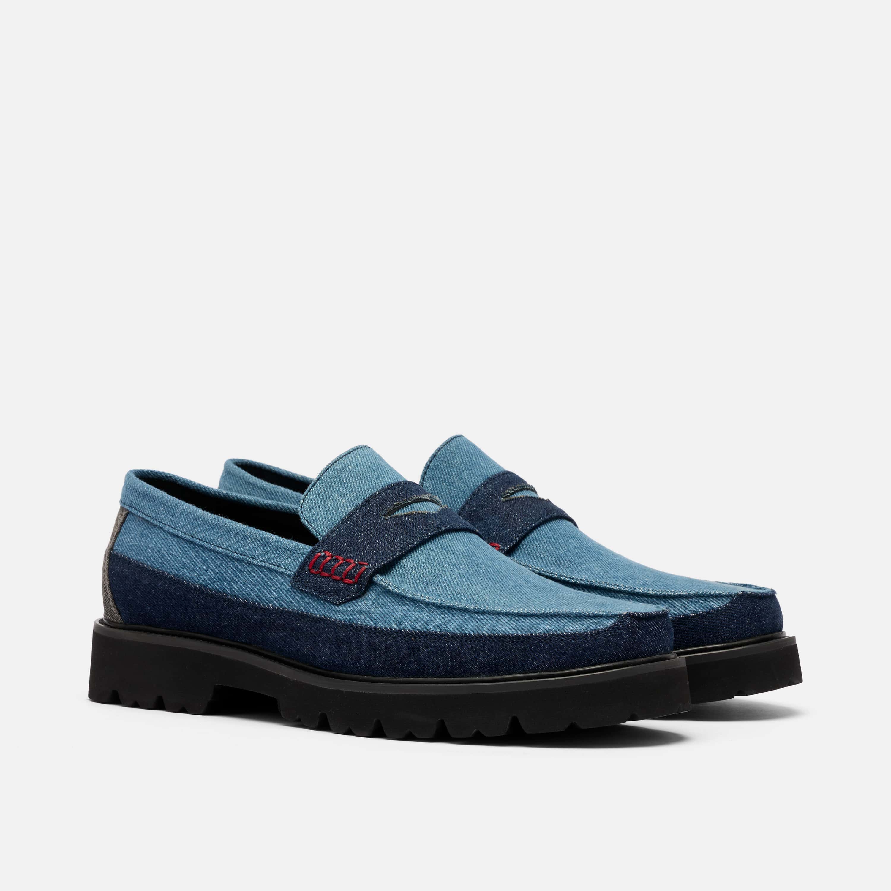 Adler Denim Lug Penny Loafers