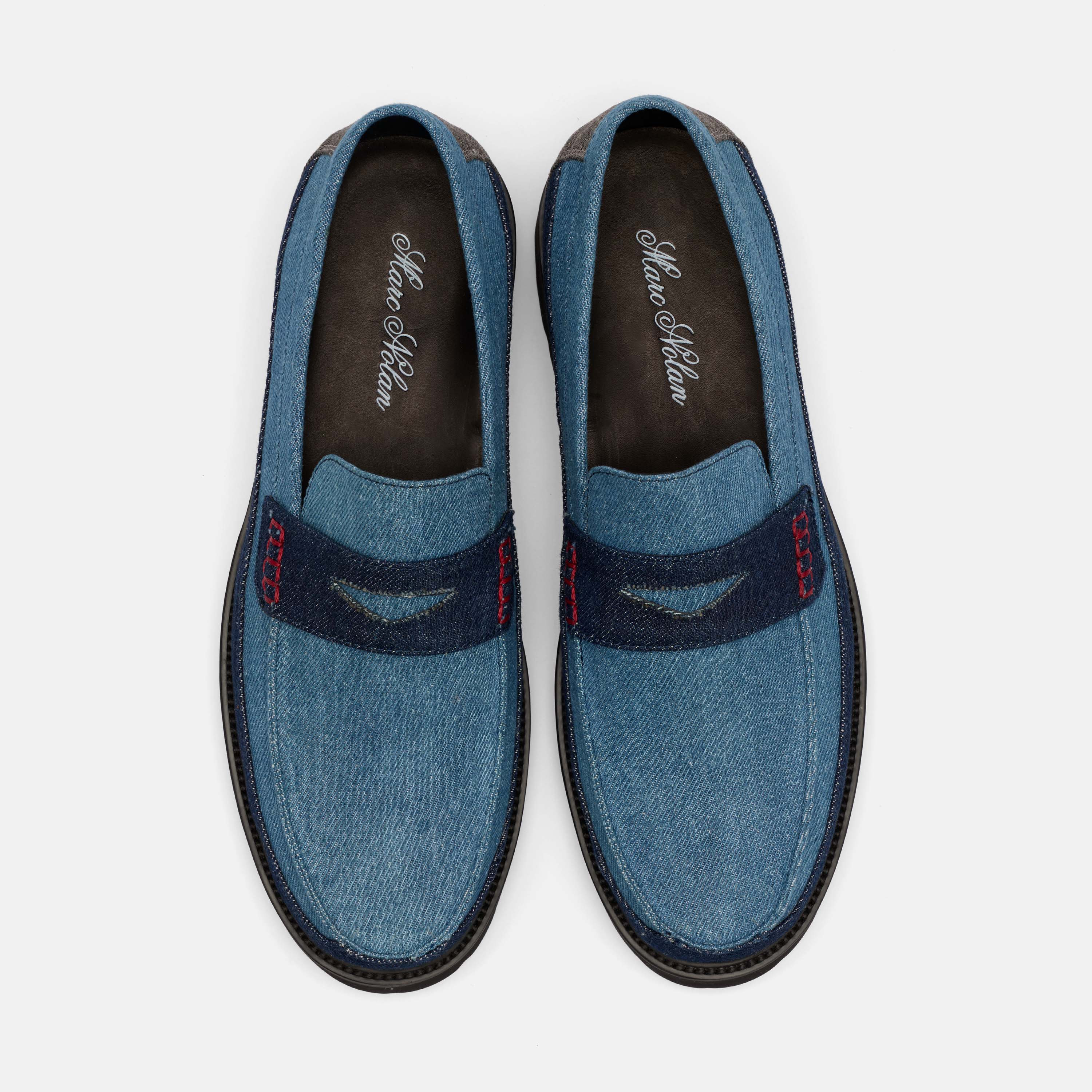 Adler Denim Lug Penny Loafers