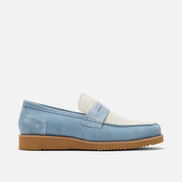 Abe Baby Blue Suede Penny Loafers