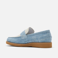 Abe Baby Blue Suede Penny Loafers