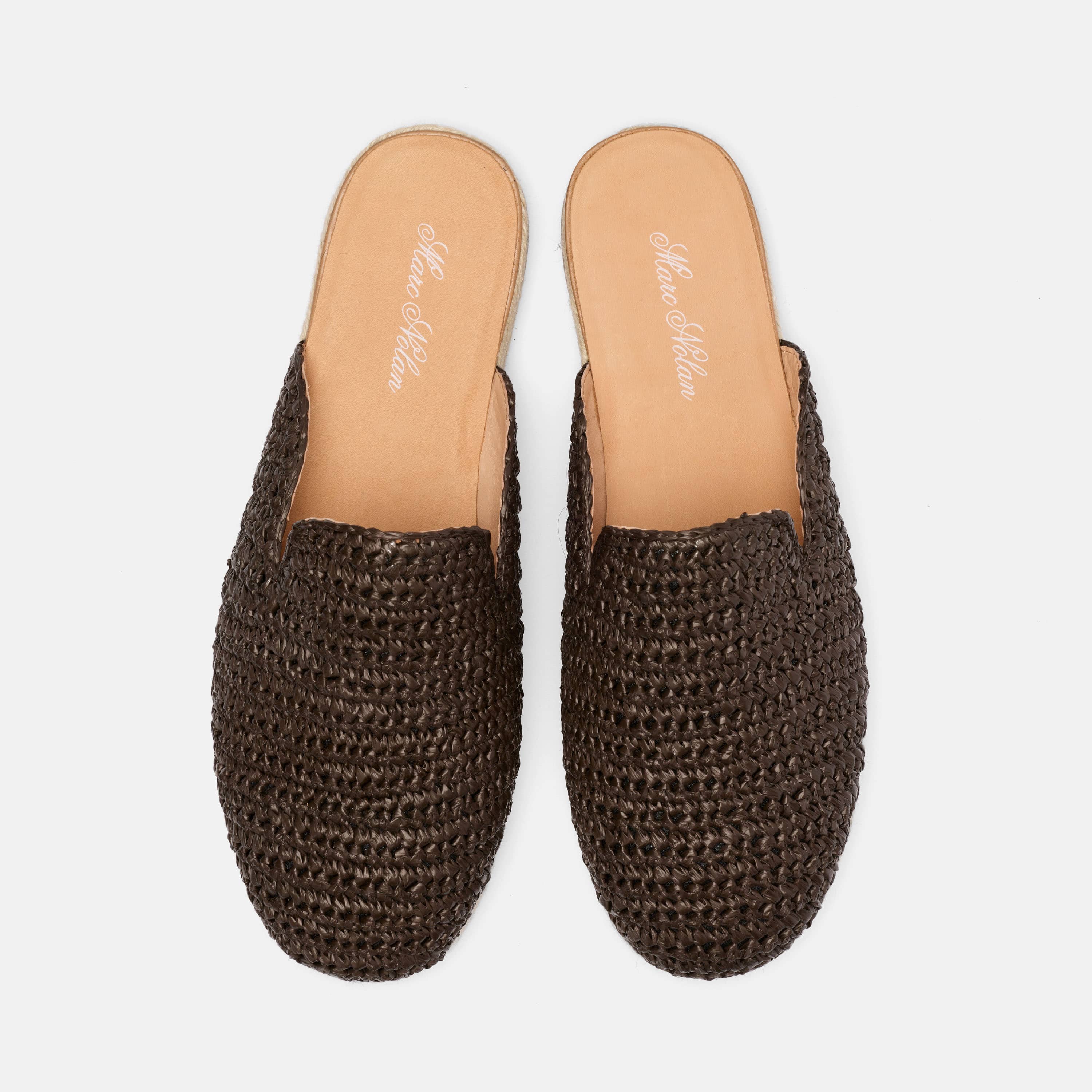 Bahia Brown Raffia Mule