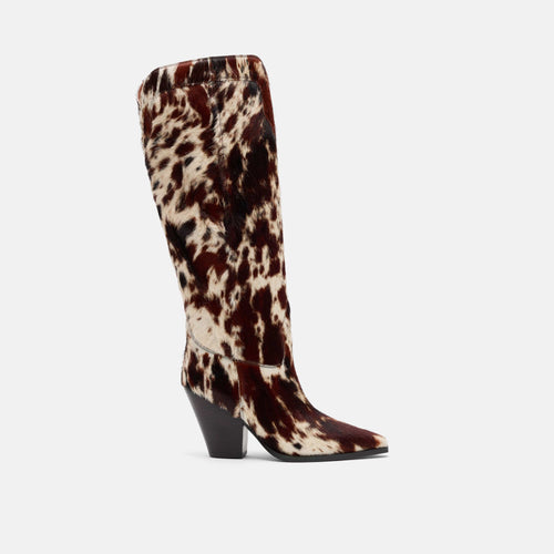 Belle Dark Horse Pony Hair Knee High Boots