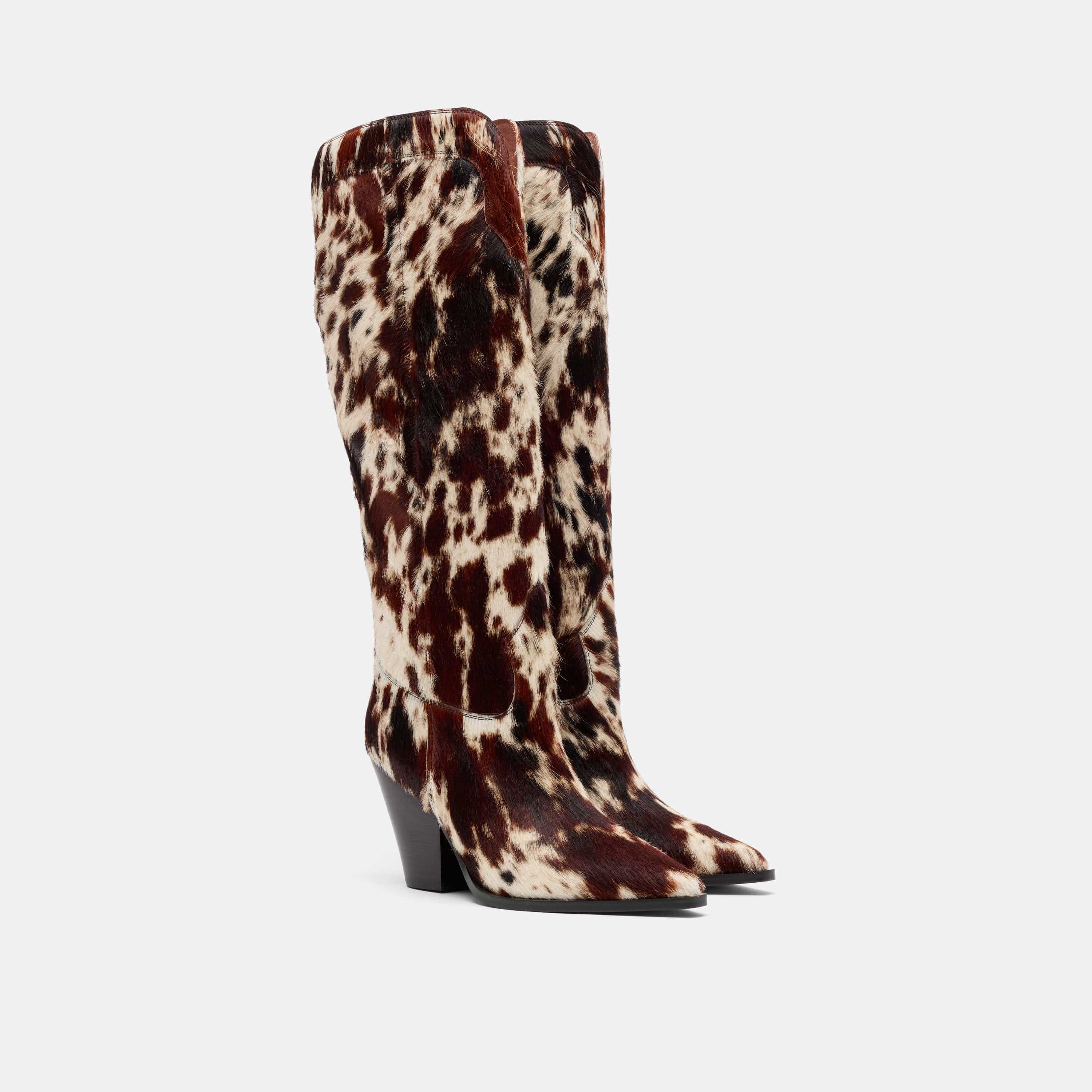 Belle Dark Horse Pony Hair Knee High Boots
