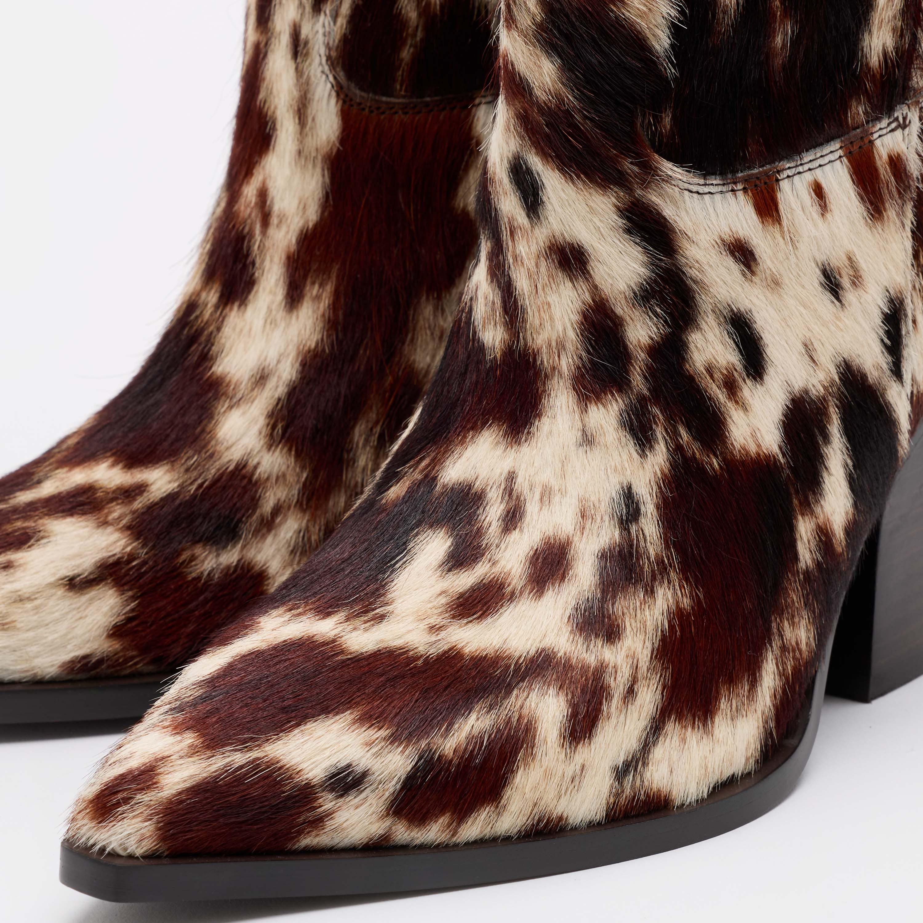 Belle Dark Horse Pony Hair Knee High Boots