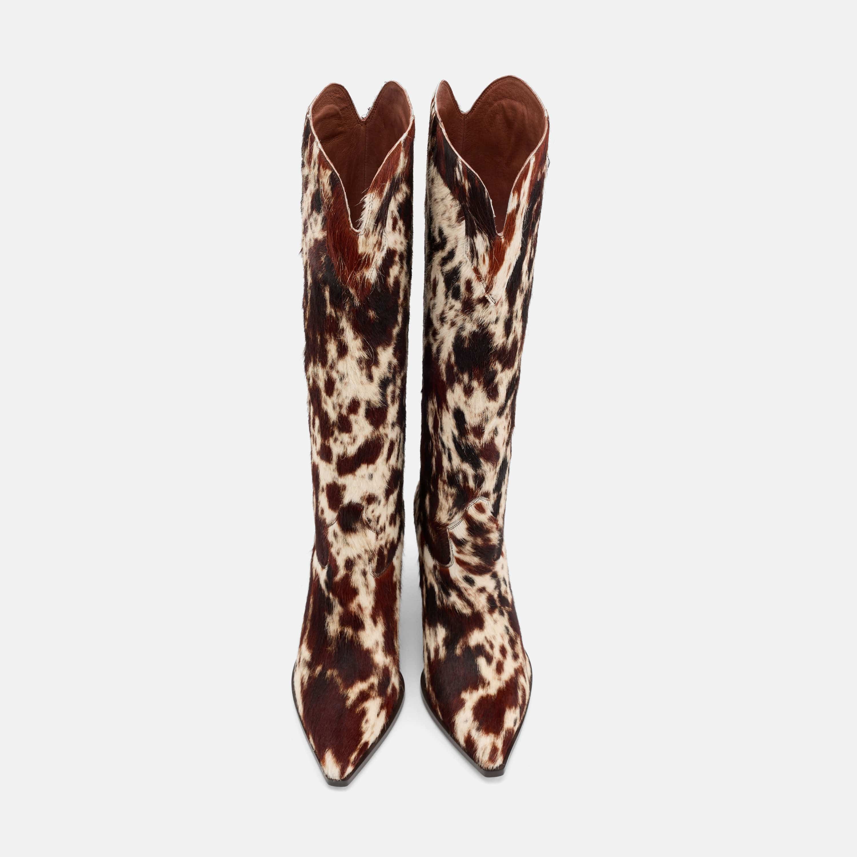Belle Dark Horse Pony Hair Knee High Boots