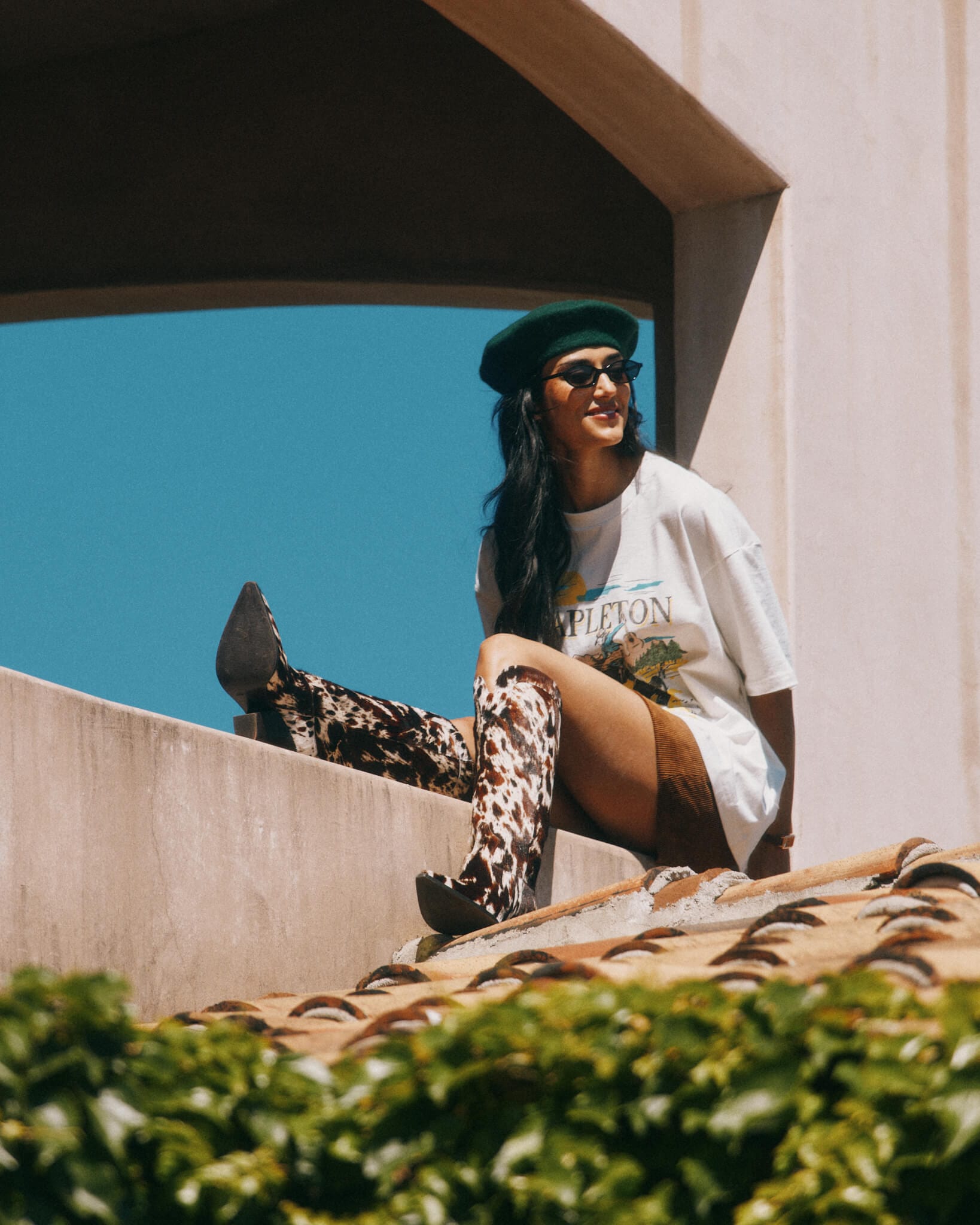 Belle Dark Horse Pony Hair Knee High Boots