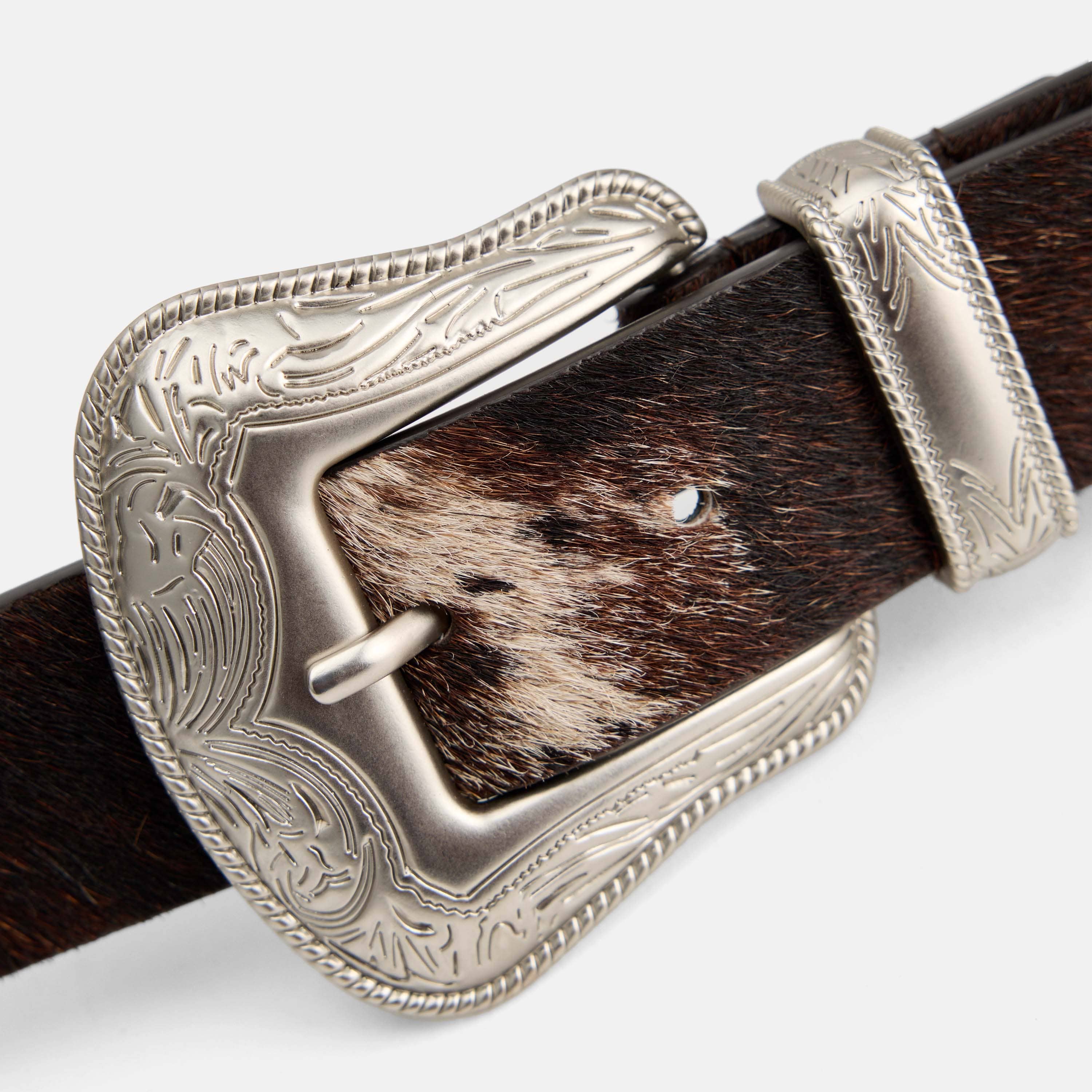 Marc Nolan Western Leather Belt - Dark Horse