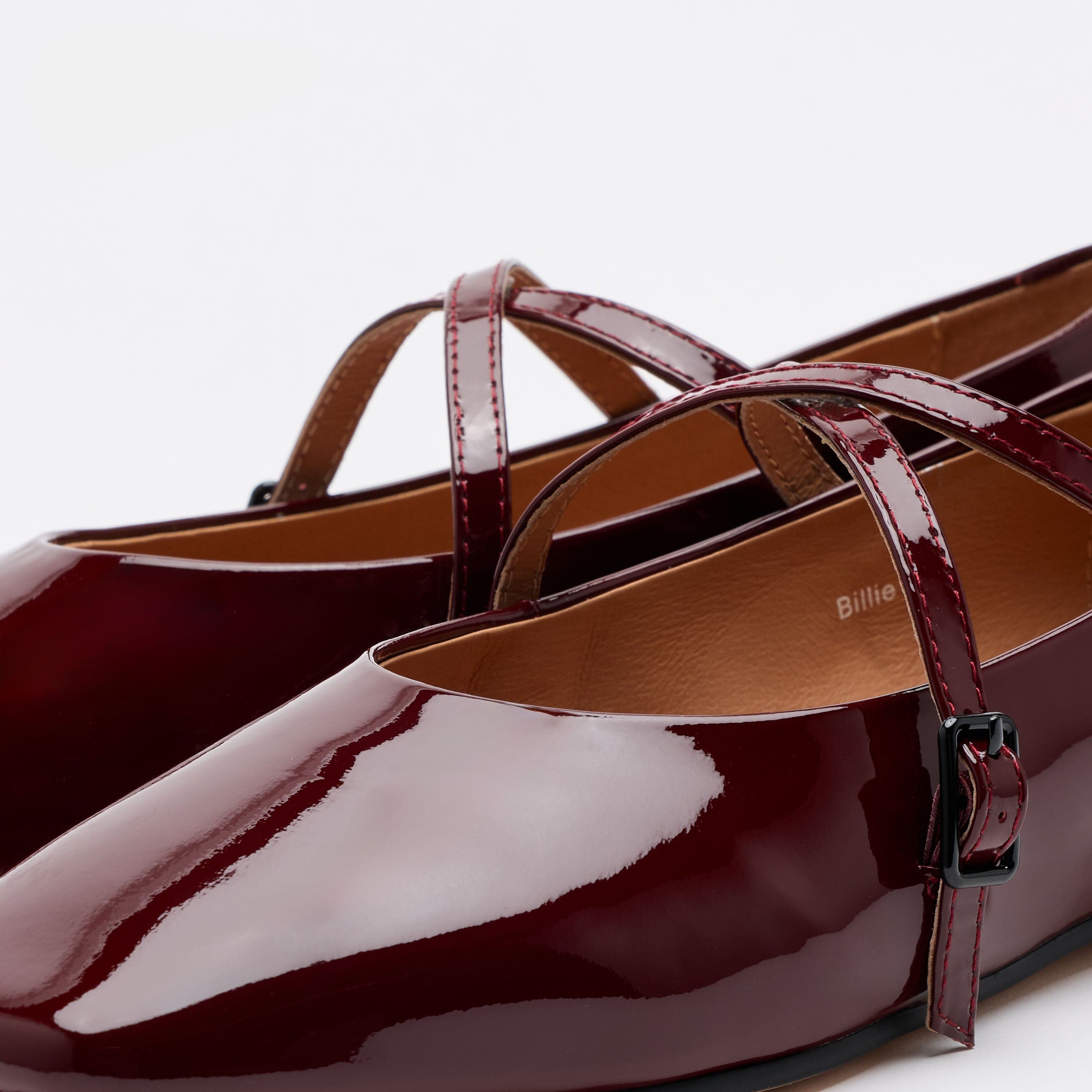 Billie Burgundy Patent Leather Mary Jane Flats