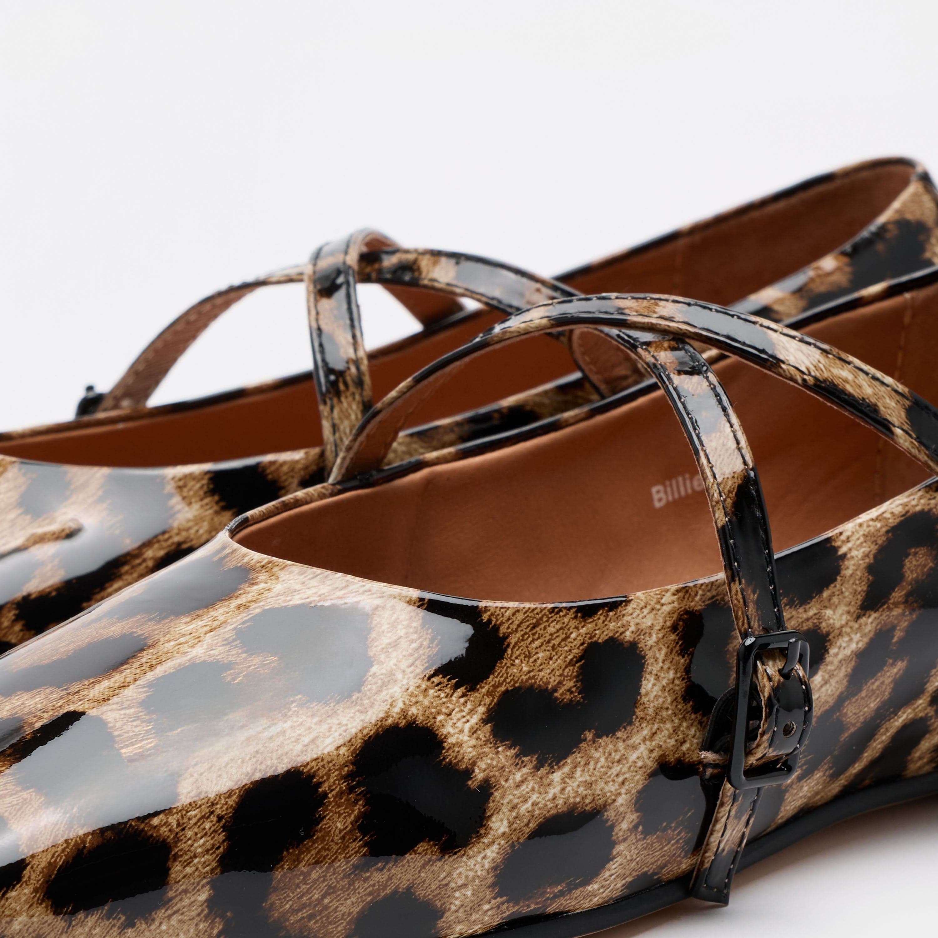 Billie Leopard Patent Leather Mary Jane Flats