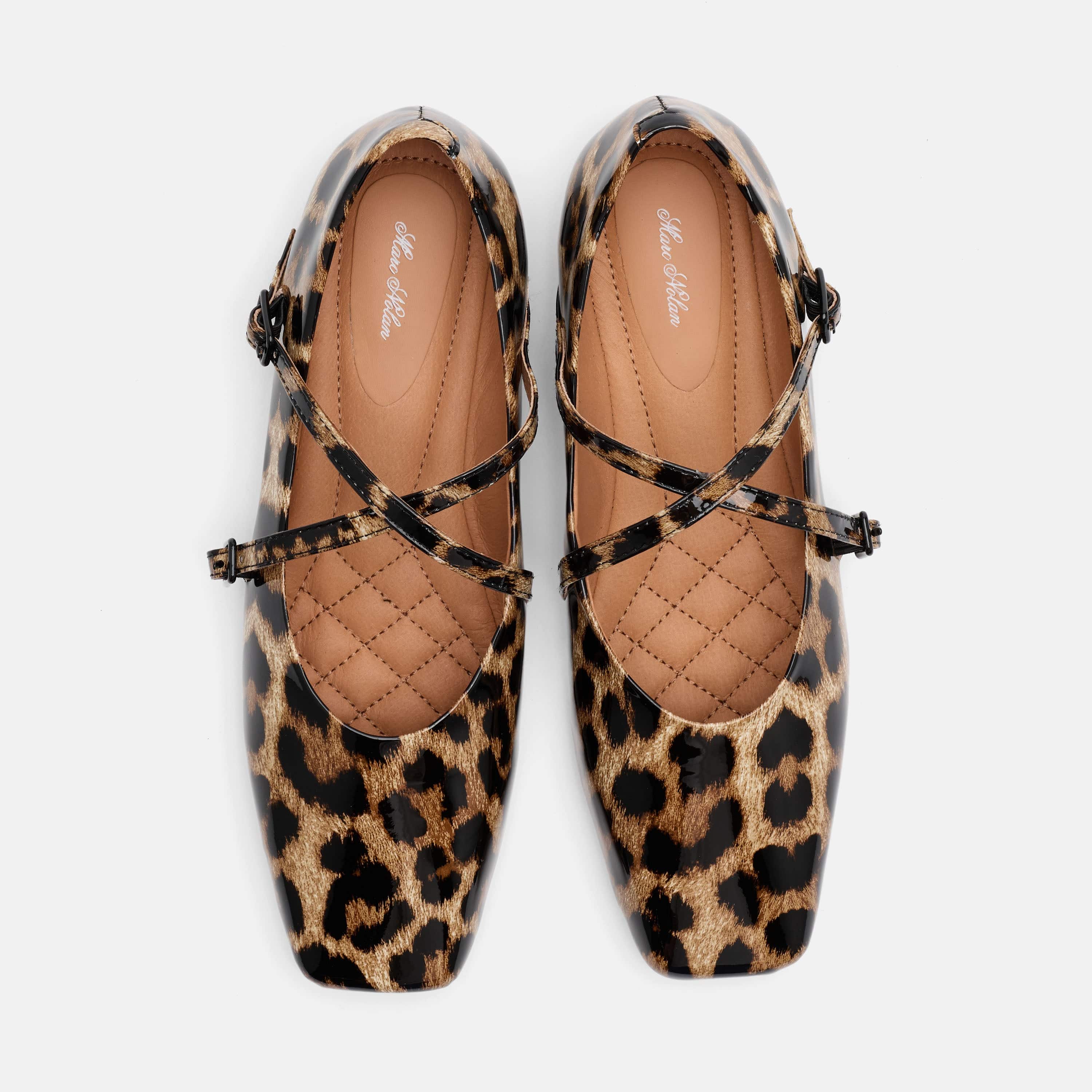 Billie Leopard Patent Leather Mary Jane Flats