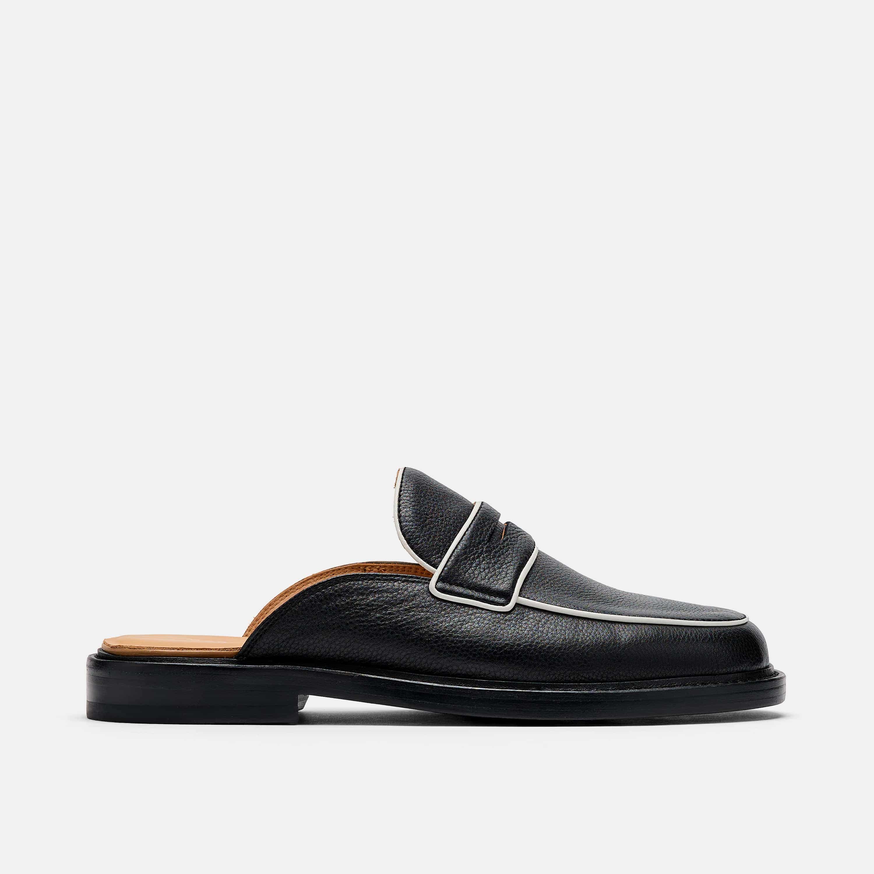 Del Mar Black Loafer Mules