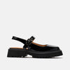 Ms. Luna Black Leather Lug Sole Mary Jane