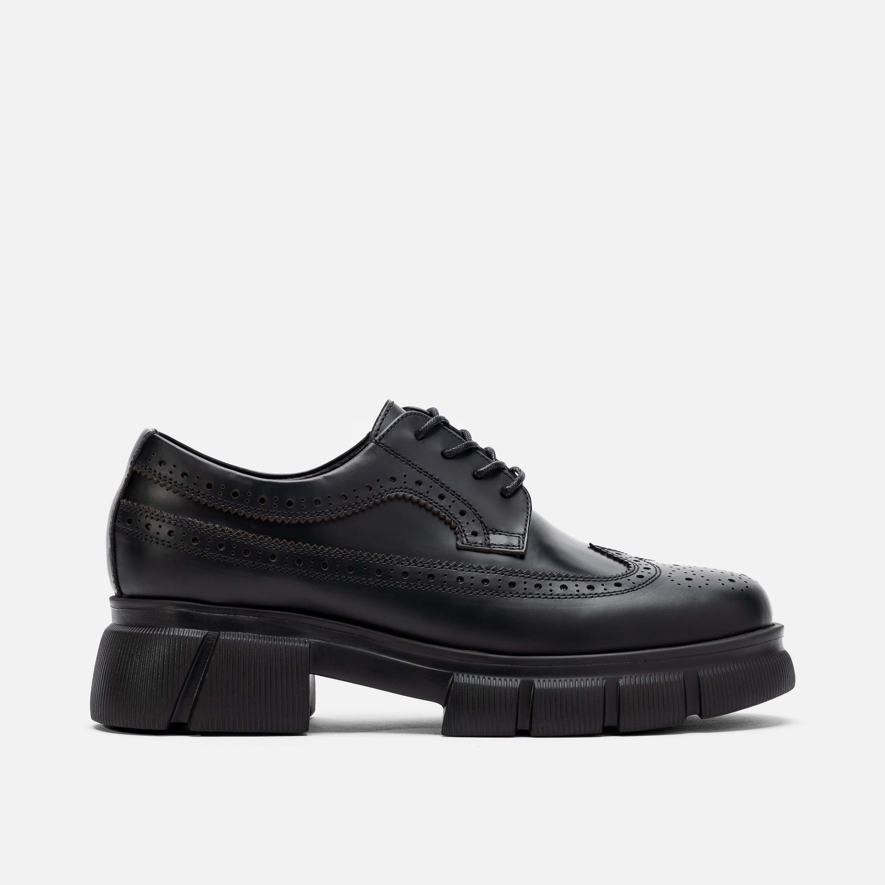 Ms. Alexander Black Leather Lug Wingtip Derby