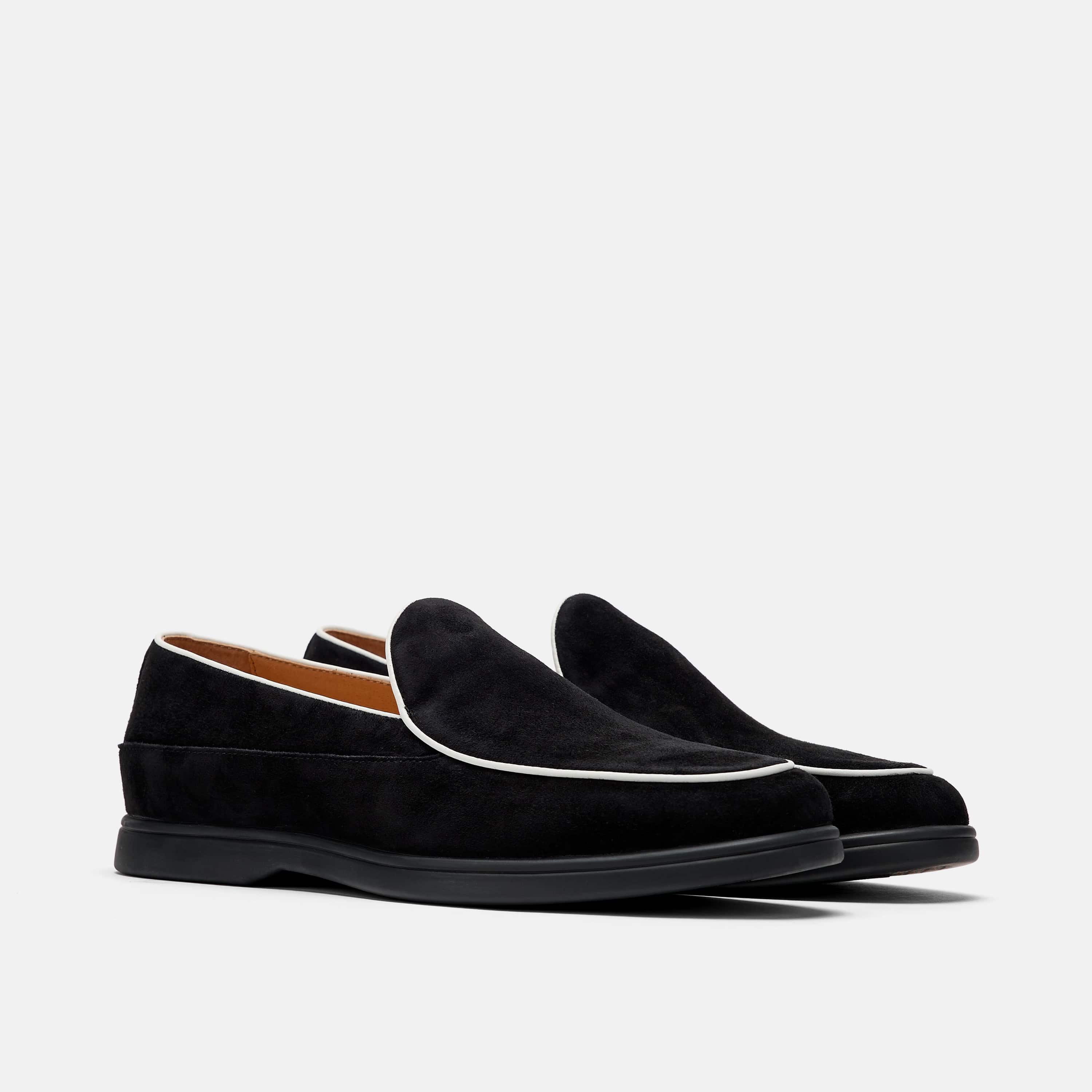 Alessandro Black Suede Penny Loafers