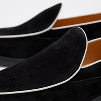 Alessandro Black Suede Penny Loafers