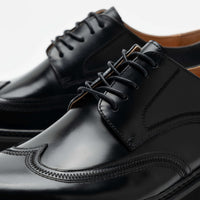 Ronan Black Brushed Leather Lug Wingtip Shoes