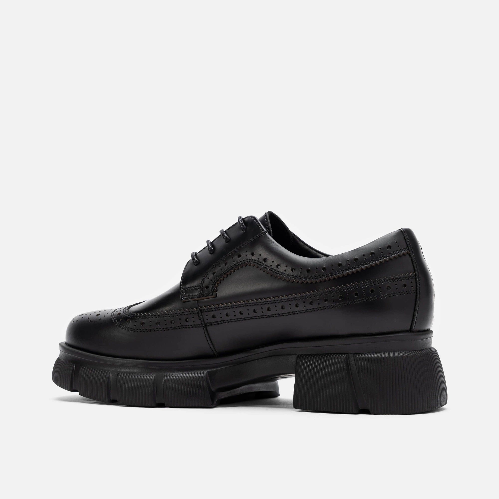 Ms. Alexander Black Leather Lug Wingtip Derby