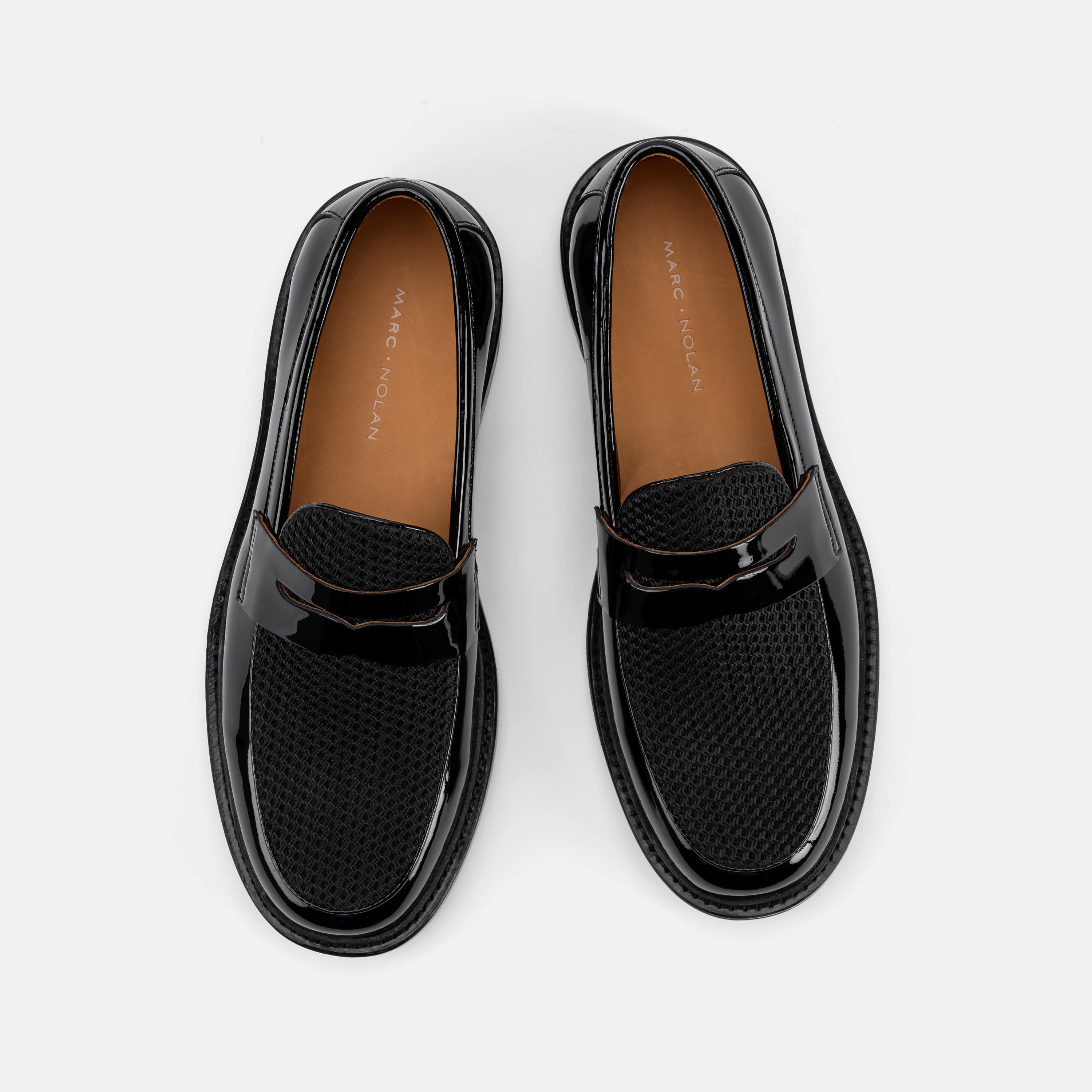 Calum Black Leather Penny Loafers