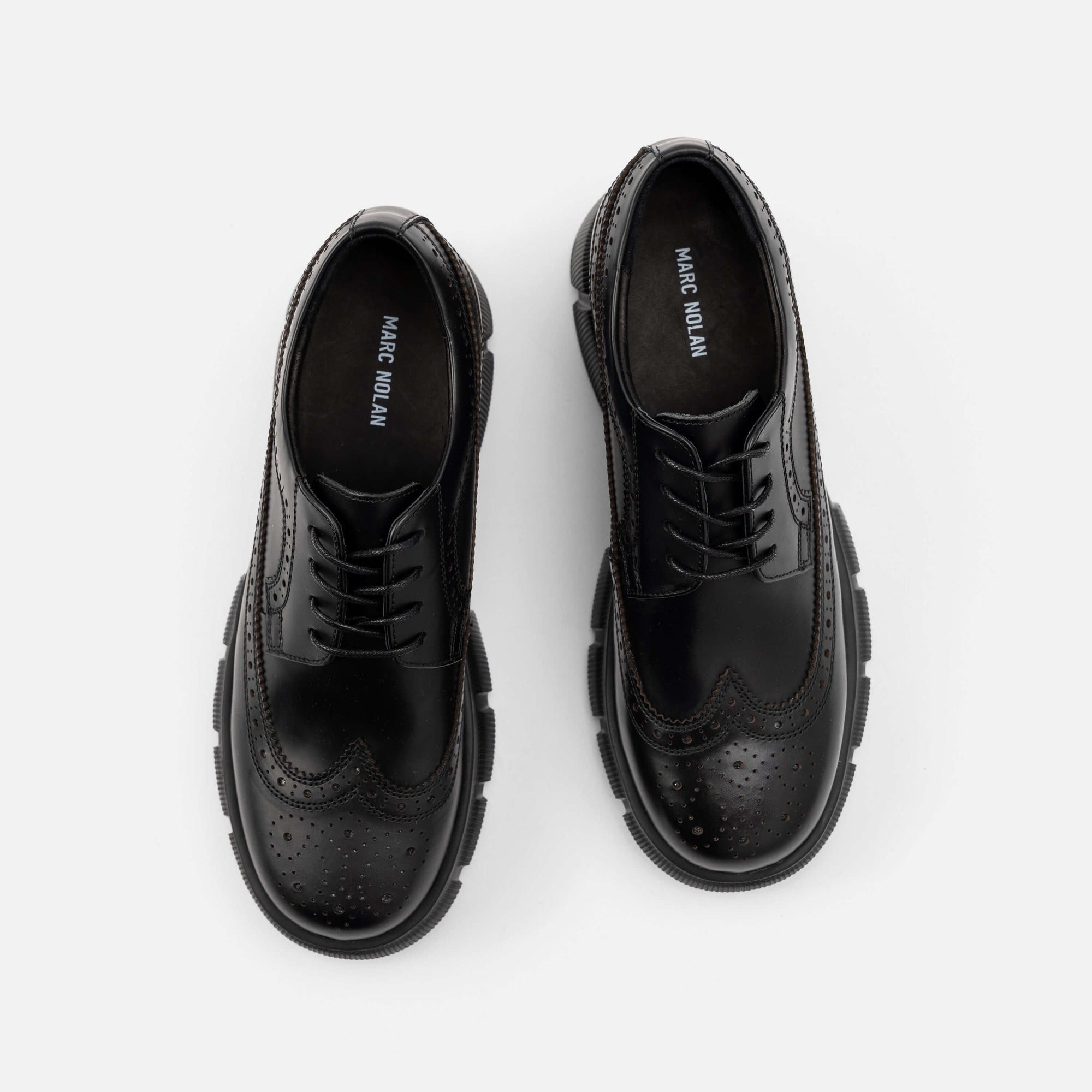 Ms. Alexander Black Leather Lug Wingtip Derby