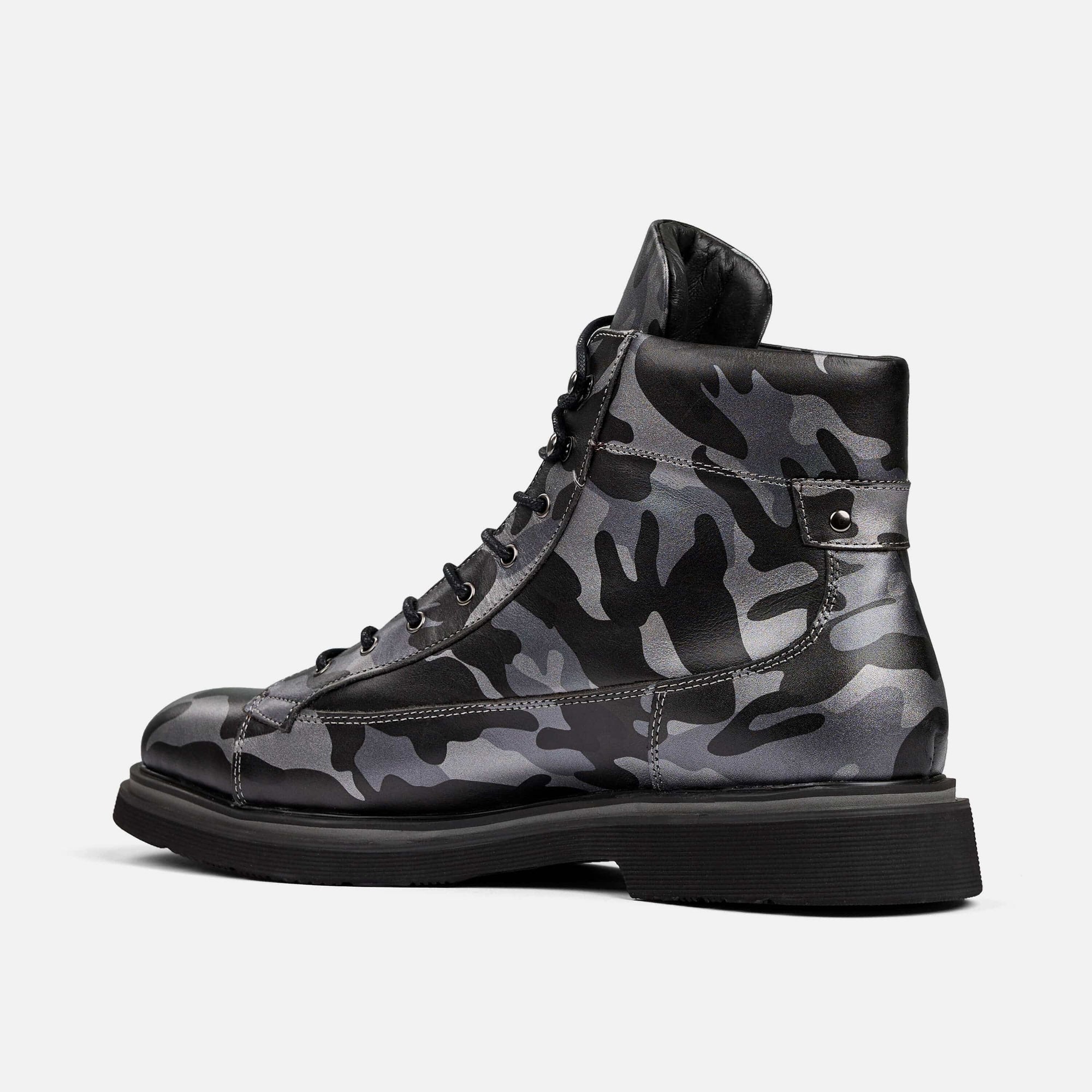 Aiden Black Camo Combat Boots