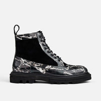 Odin Black Marble Combat Boots