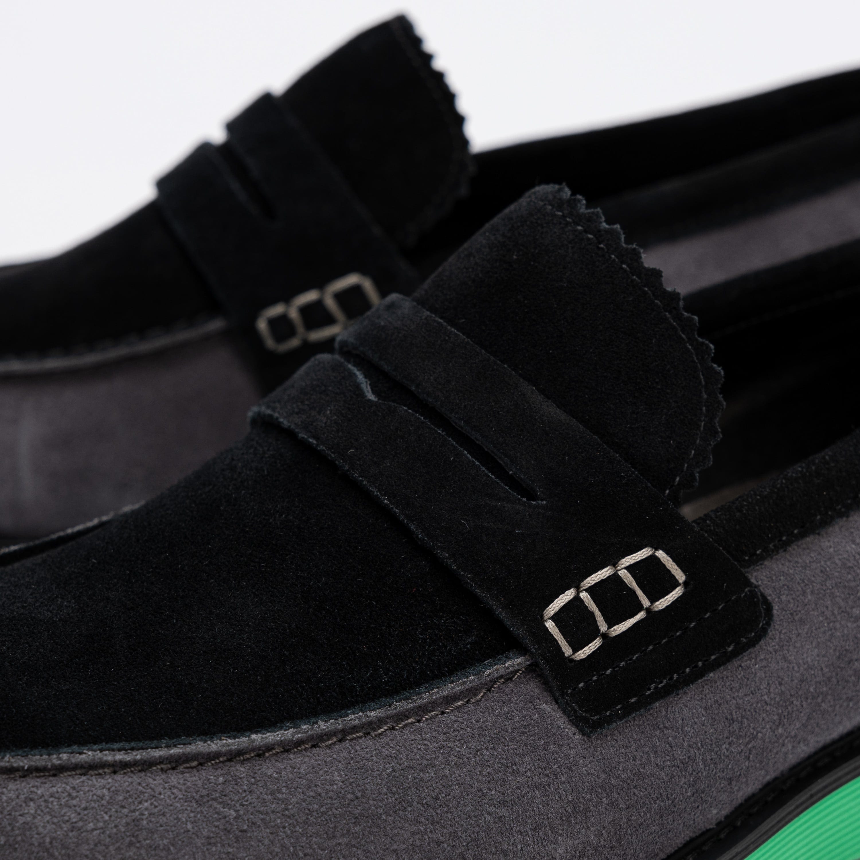 Abe Black Neon Suede Penny Loafers