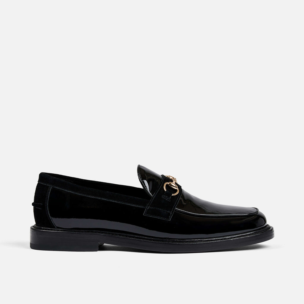 Brighton shops Black Shiny Patent Leather Donna Loafers