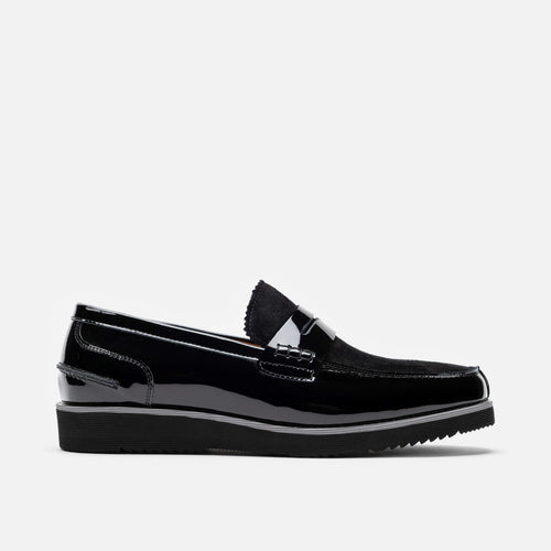 Abe Black Patent Leather Penny Loafers