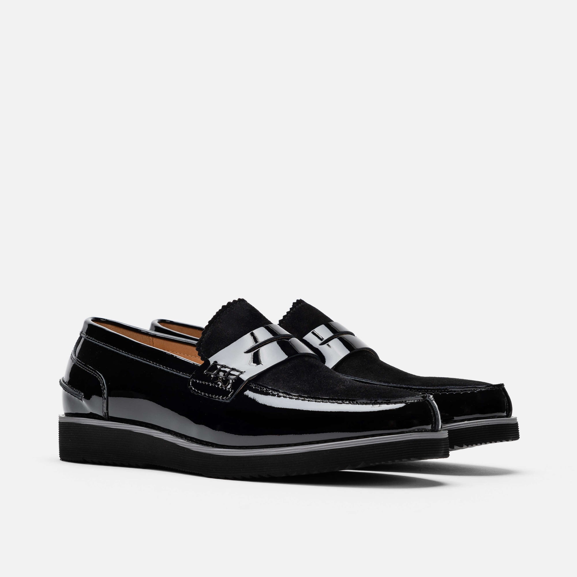 Abe Black Patent Leather Penny Loafers