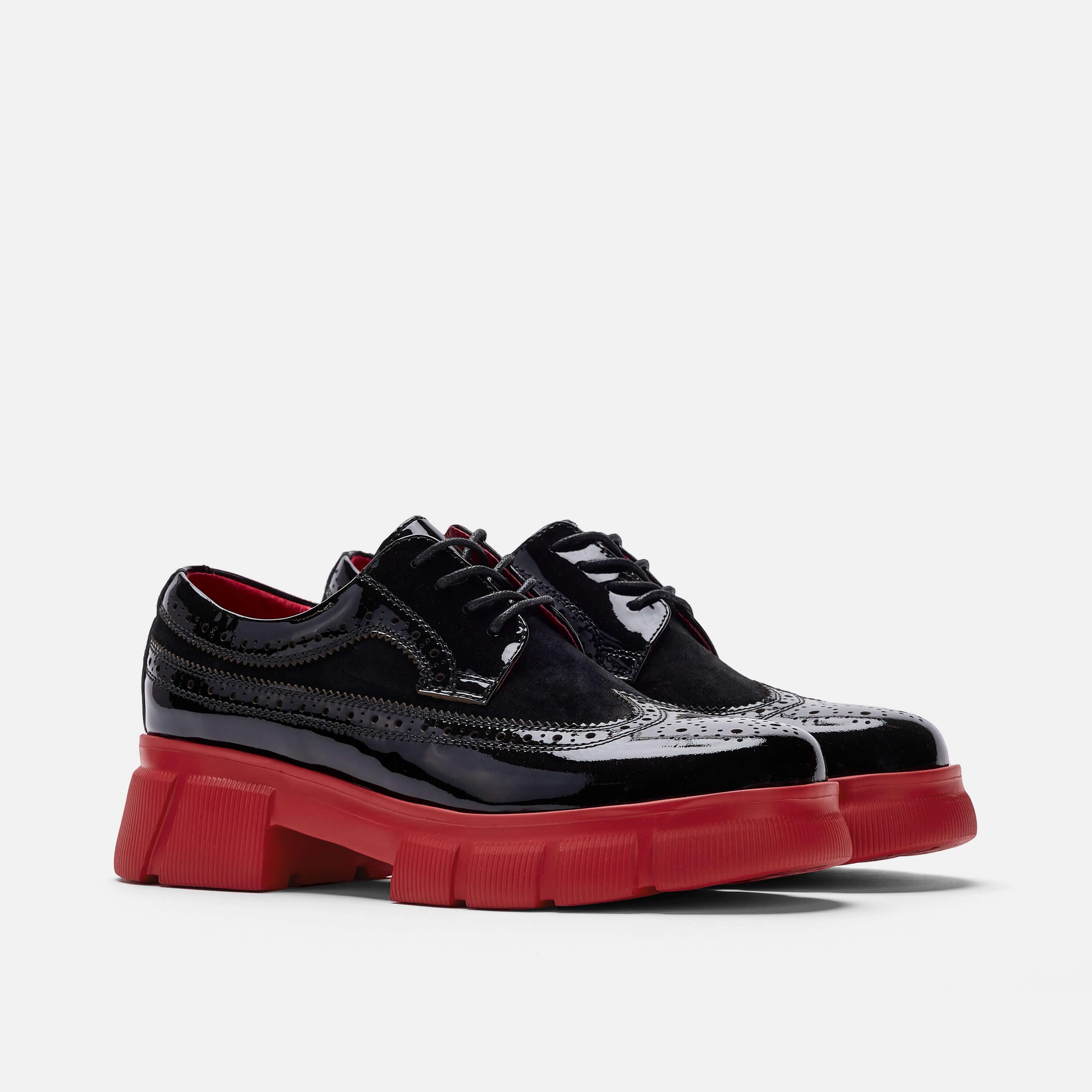 Ms. Alexander Black Lug Wingtip Sneakers