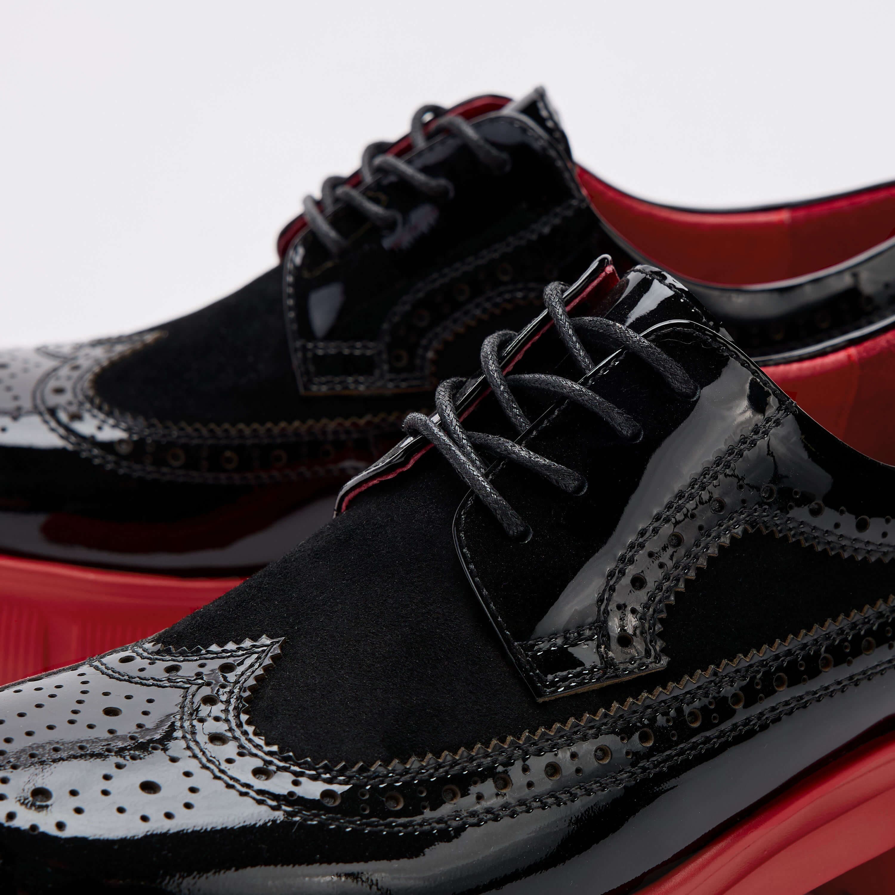 Ms. Alexander Black Lug Wingtip Sneakers