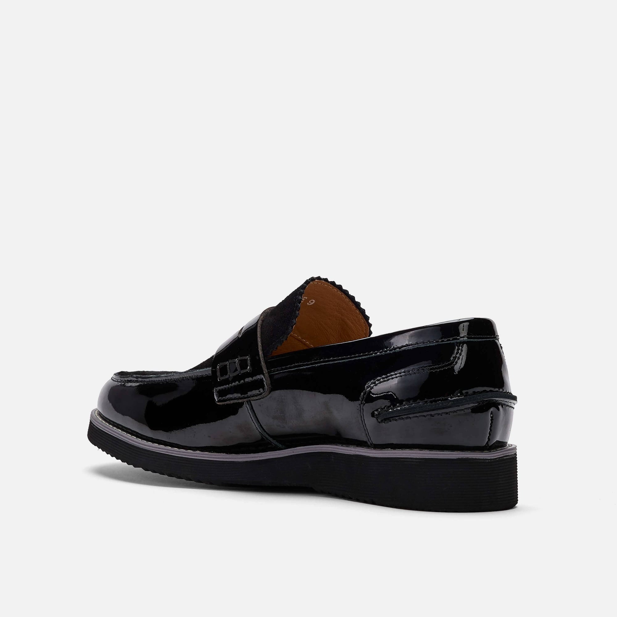 Abe Black Patent Leather Penny Loafer Sneakers