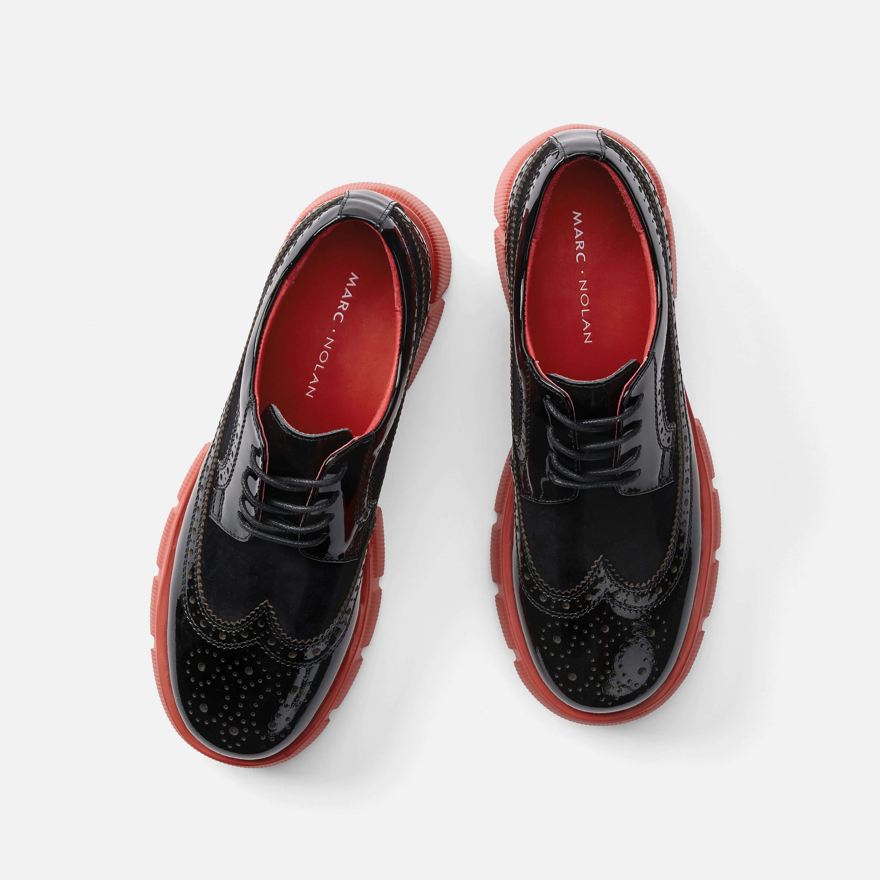 Ms. Alexander Black Lug Wingtip Sneakers