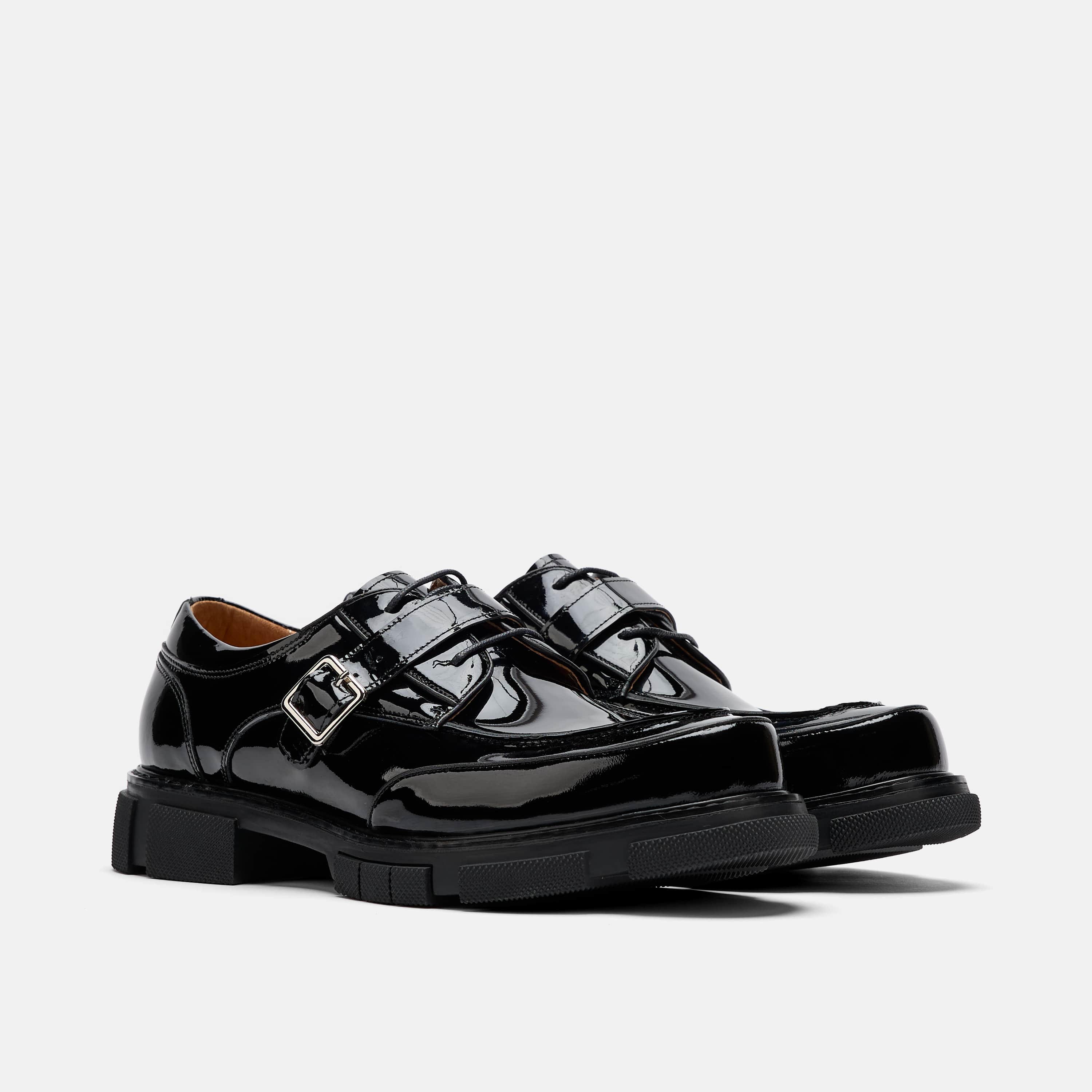 Atlas Black Patent Leather Derbys