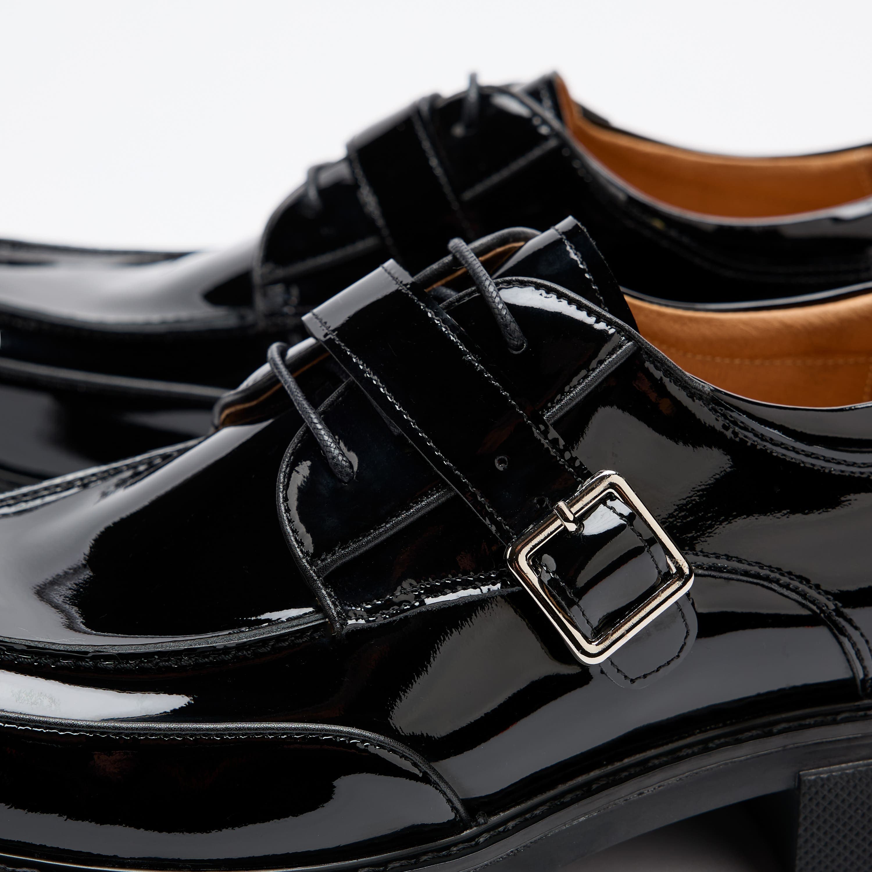 Atlas Black Patent Leather Derbys