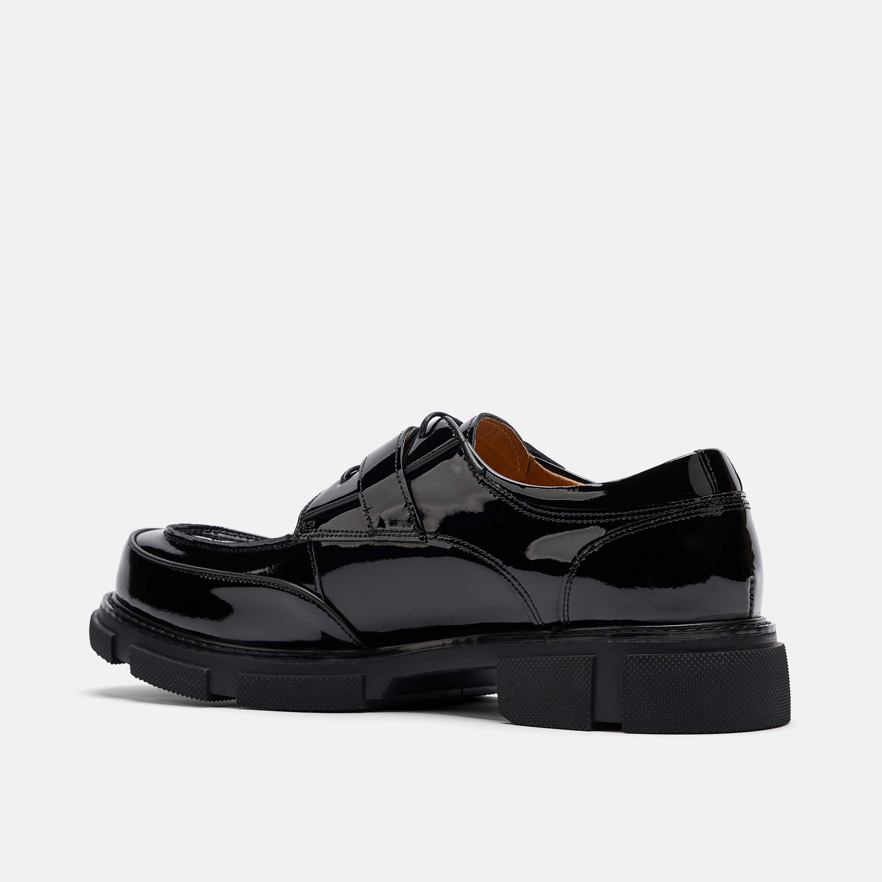 Atlas Black Patent Leather Derbys