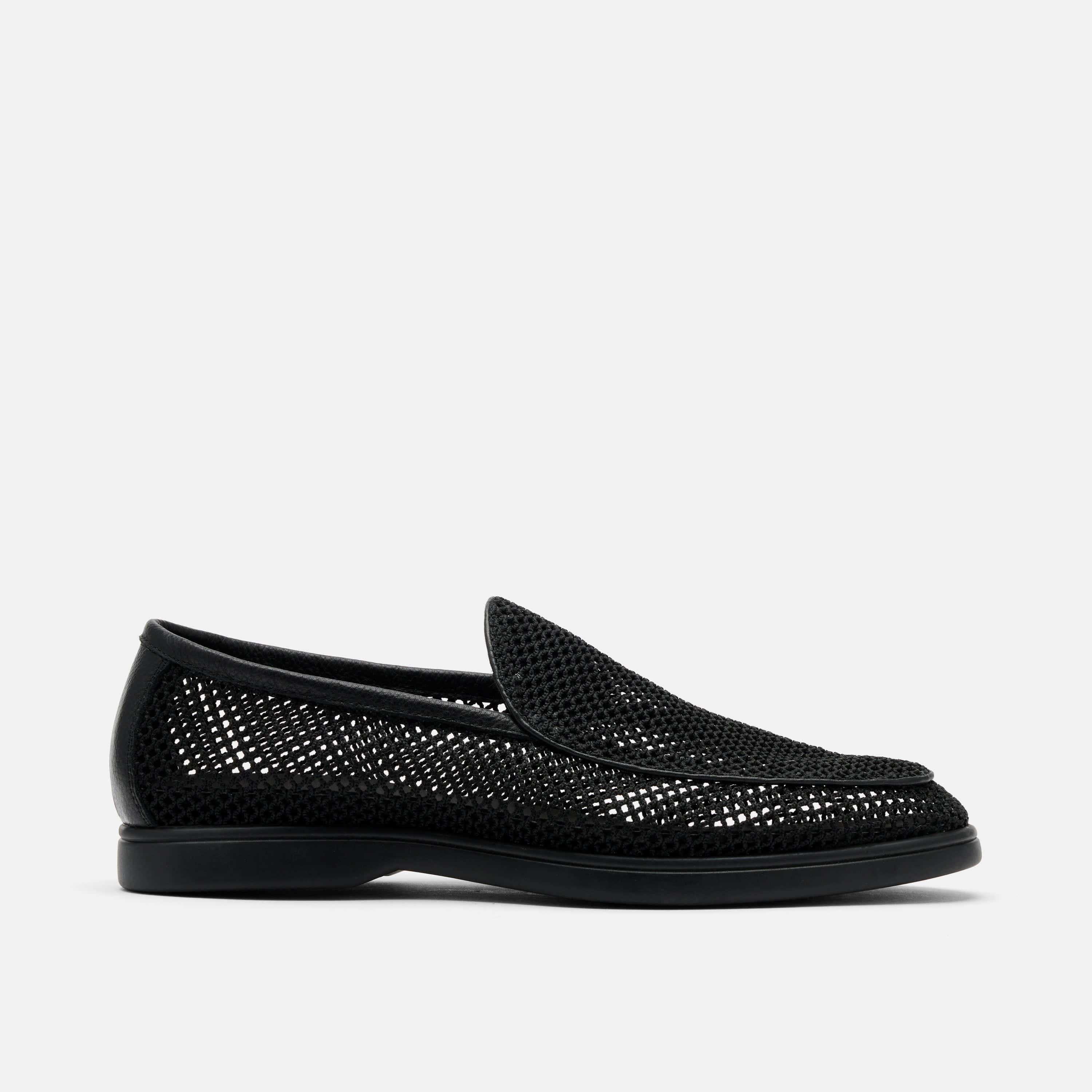 Alessandro Black Mesh Venetian Loafers