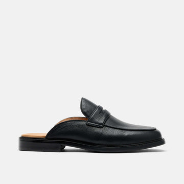 Del Mar Black Pebble Loafer Mules